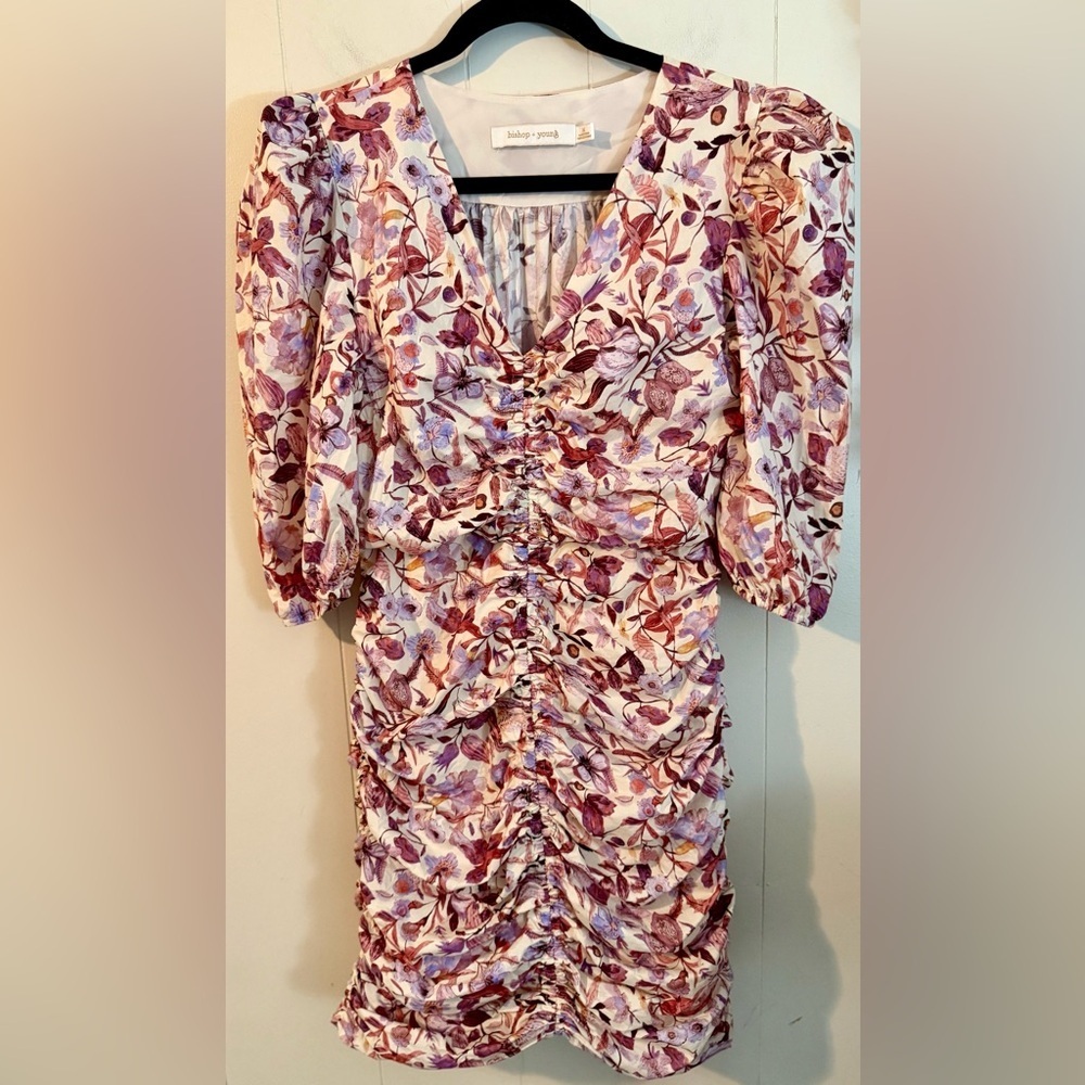 Bishop & Young Carly Ruched Front Dress in True Romance Sz M - Picture 2 of 11